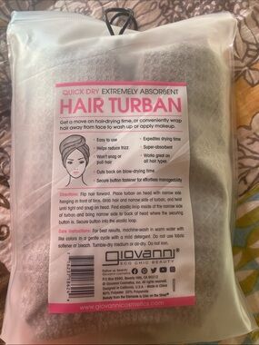 Giovanni Quick Dry Hair Turban in Gray